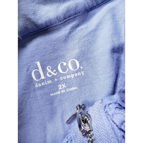 Denim & Co. Women's Lot Of 2 Lace Overlay Full Zip Jackets Purple/Blue Size 2X - Picture 12 of 15